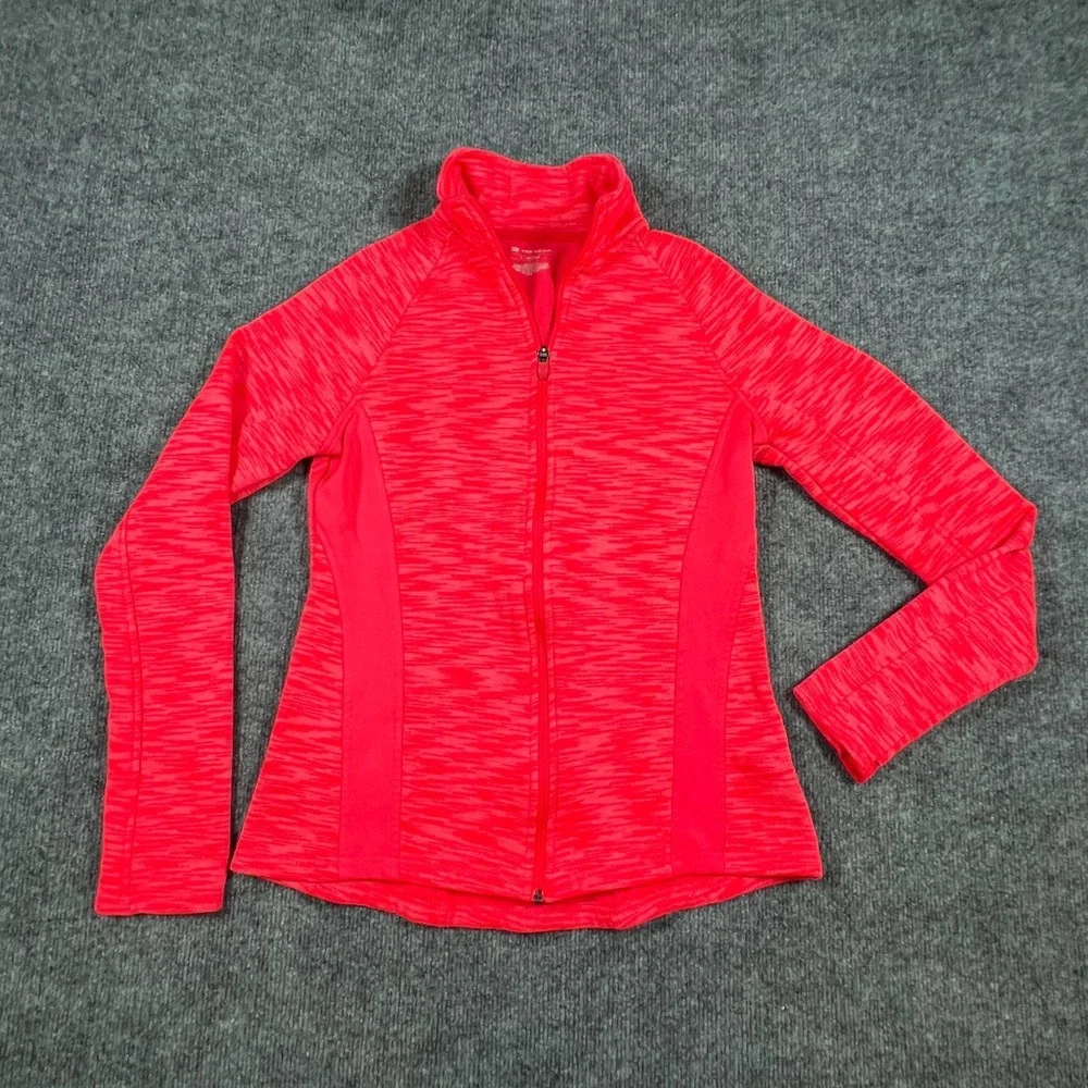 Tek Gear Athletic Jacket Womens S Pink Space Dye Athleisure Performance Full Zip